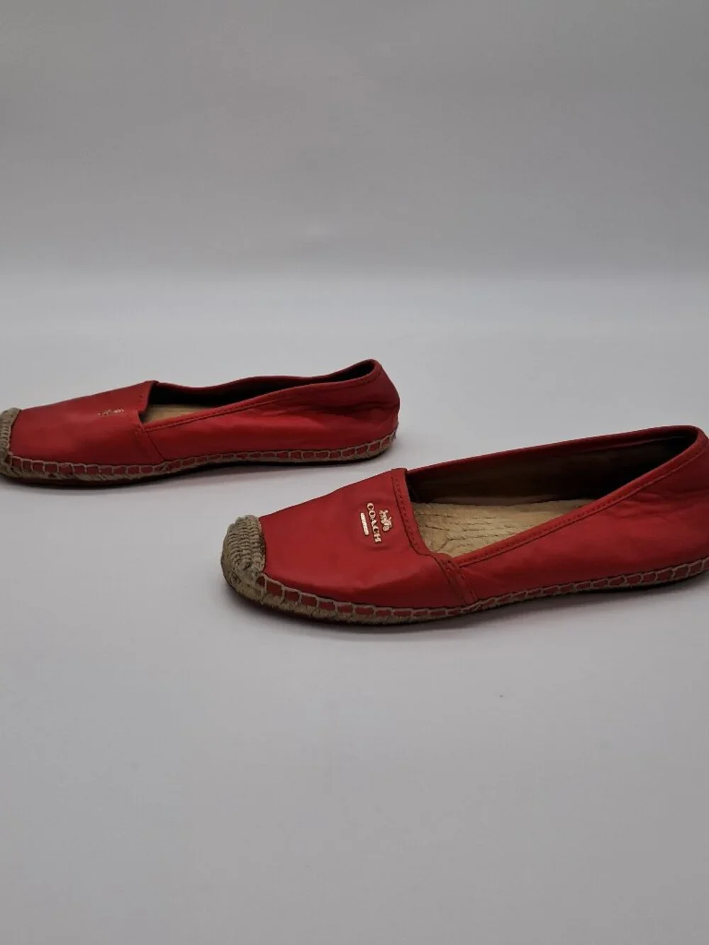 Coach Espadrille Flats Soft Leather Watermelon Color  Rhodelle 7'5 B
